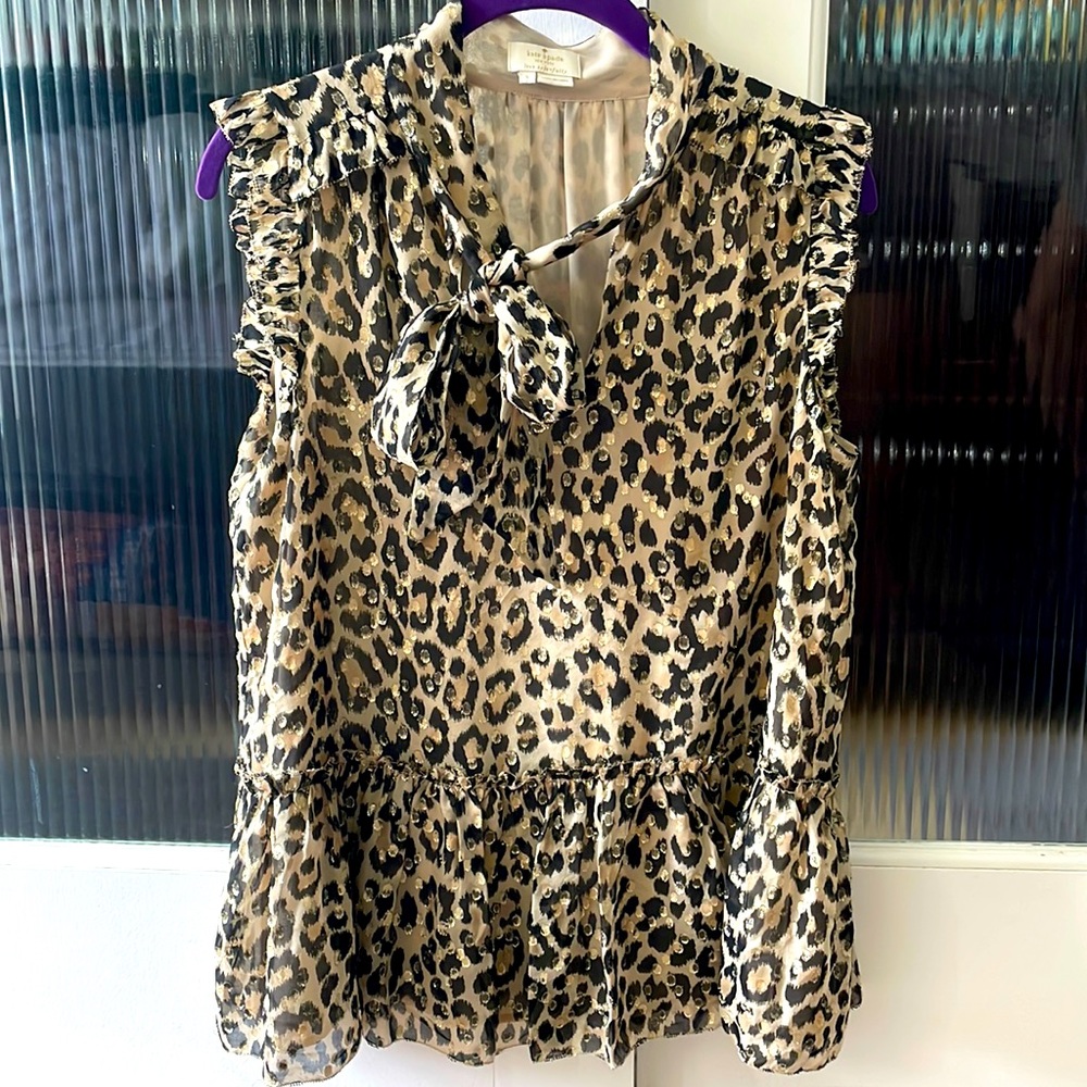 Size - S Kate Spade Leopard Sparkle Blouse